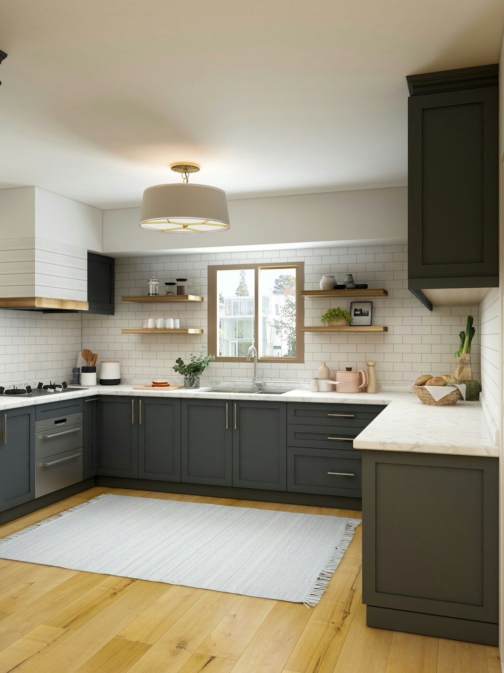 Illustrative photo: a dark, modern kitchen worktop